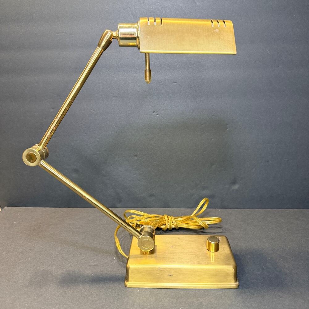 Vintage Holtkotter Germany Brass Pharmacy Desk Table Task Lamp